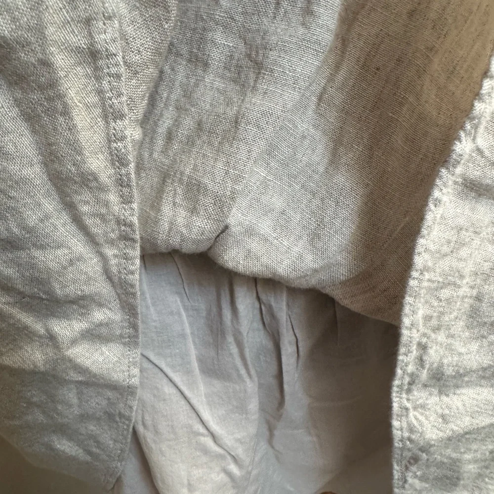 NEW! LINEN J. CREW Smocked Waist Mini Skirt Taupe 100% Linen Taupe Neutral NWT